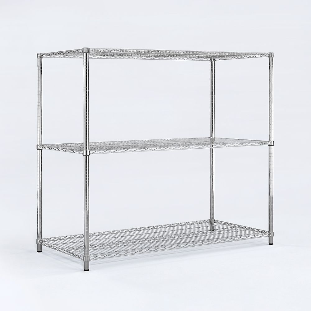 AAA 重型三層電鍍波浪架 120x45x120cm - 鉻色