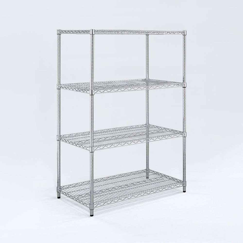 AAA 重型四層電鍍波浪架 120x45x150cm - 鉻色