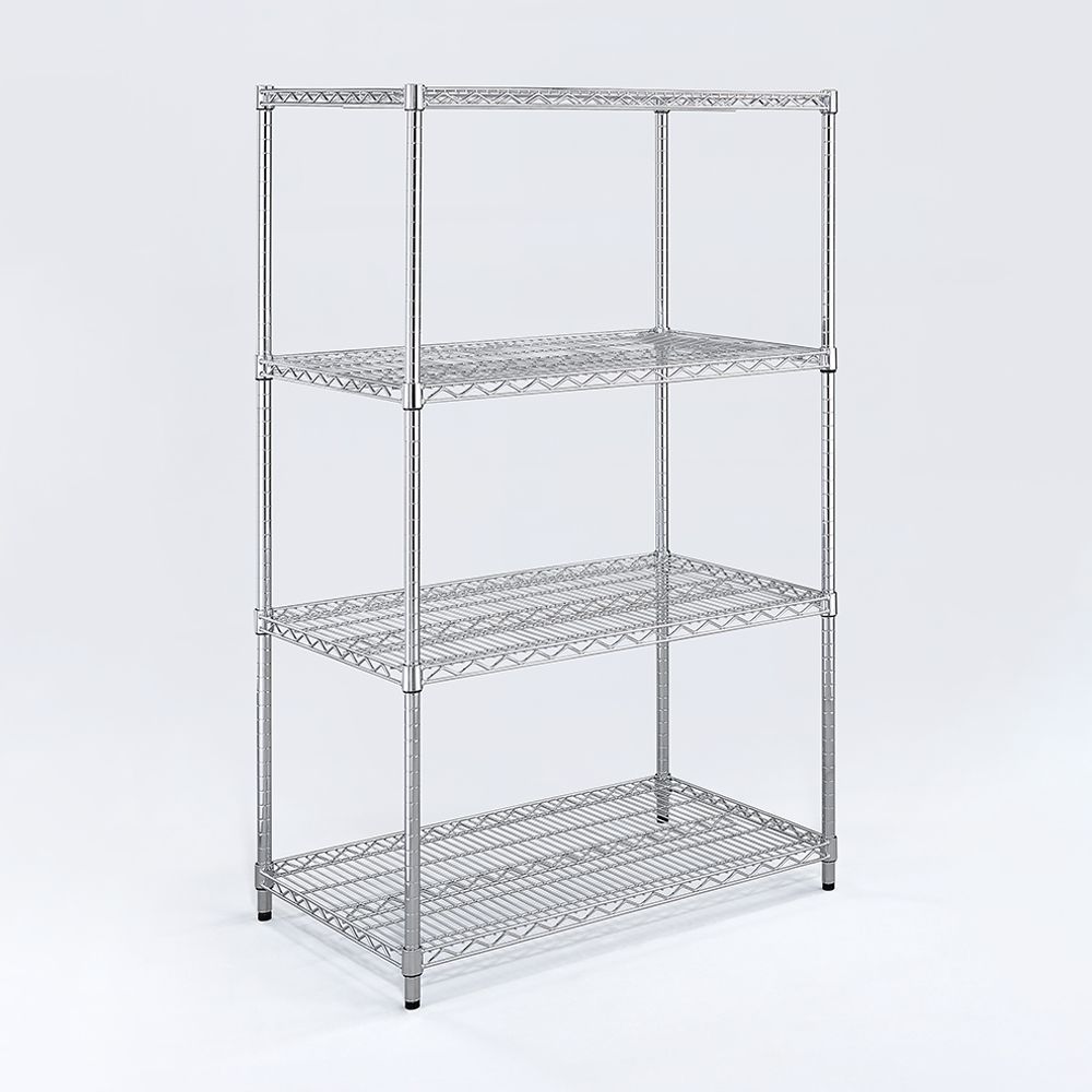 AAA 重型四層電鍍波浪架 120x45x180cm - 鉻色