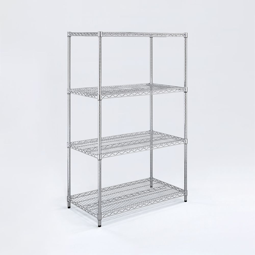 AAA 超重型四層電鍍波浪架 90x45x150cm - 鉻色