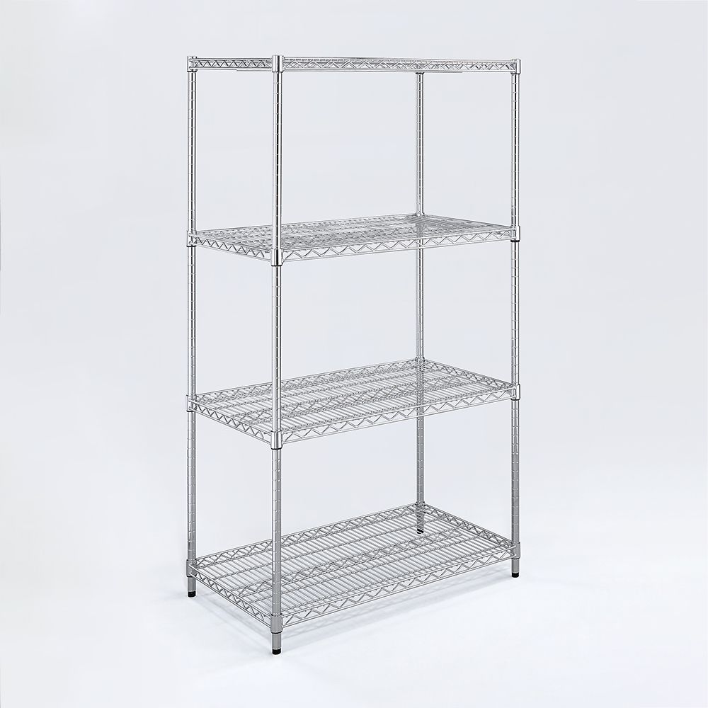 AAA 超重型四層電鍍波浪架 90x45x180cm - 鉻色