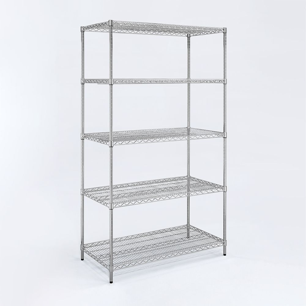 AAA 超重型五層電鍍波浪架 90x45x180cm - 鉻色