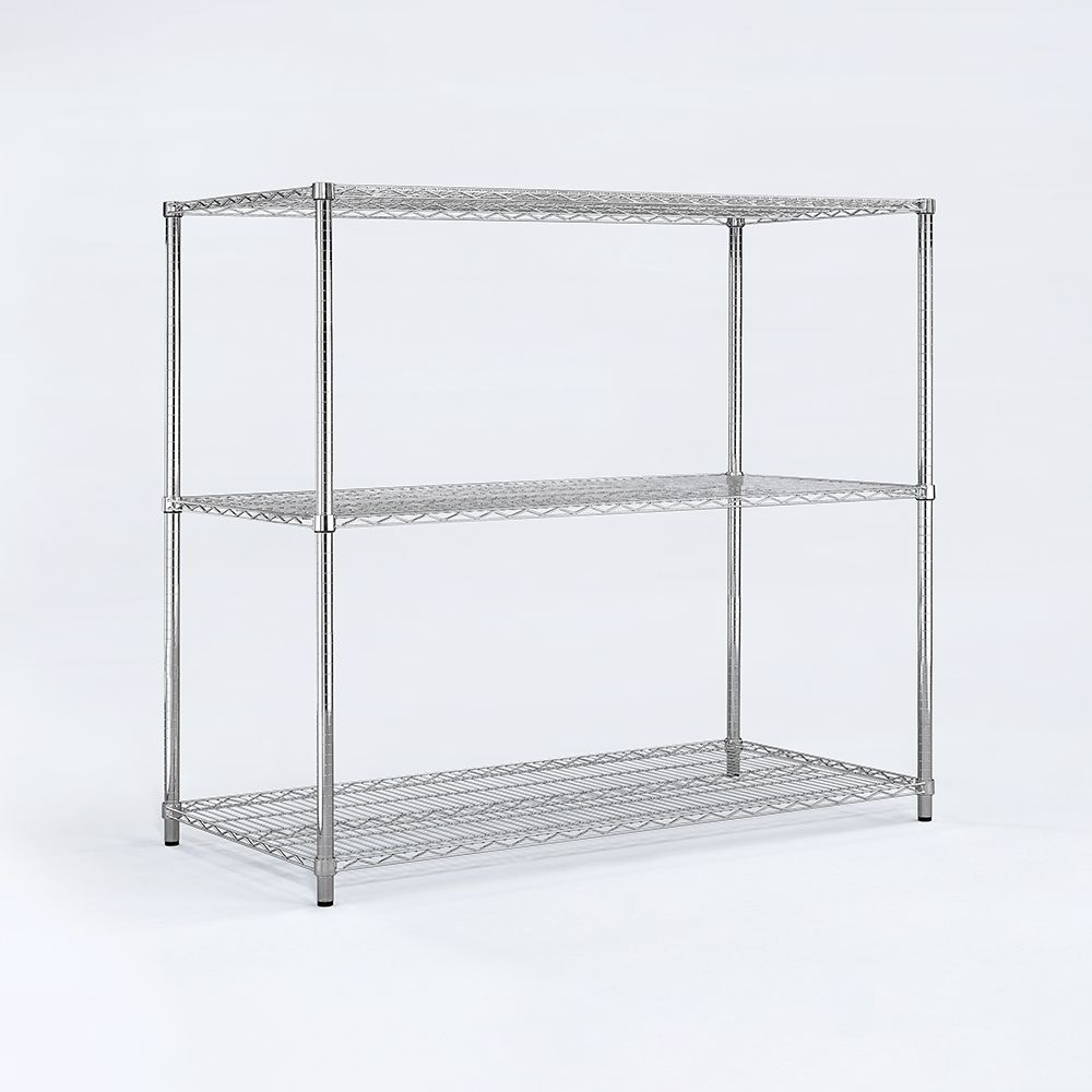 AAA 超重型三層電鍍波浪架 120x45x120cm - 鉻色