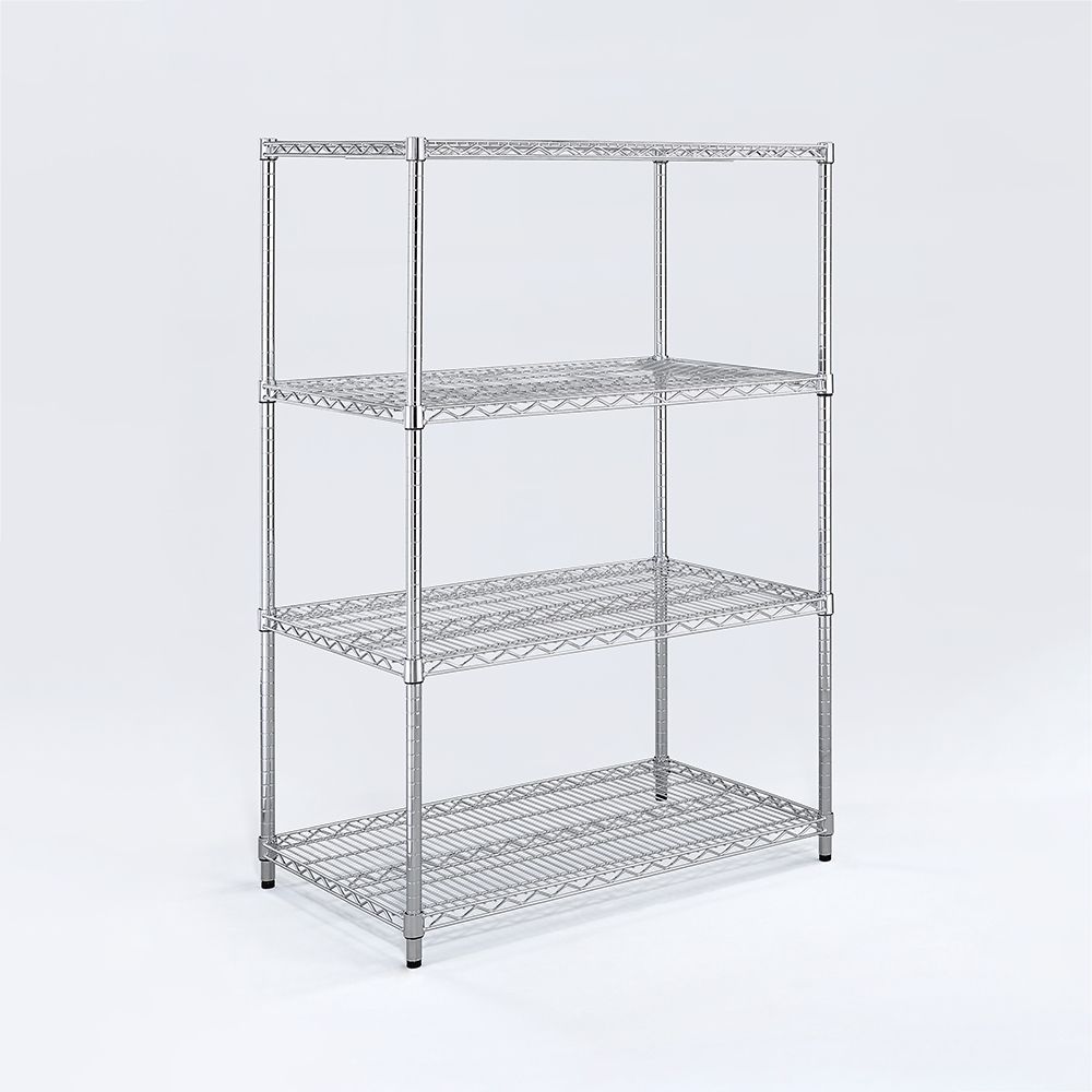 AAA 超重型四層電鍍波浪架 120x45x150cm - 鉻色
