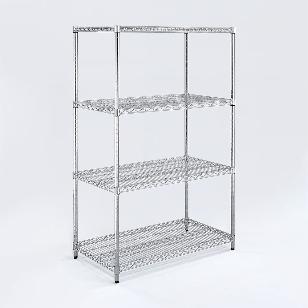 AAA 超重型四層電鍍波浪架 120x45x180cm - 鉻色