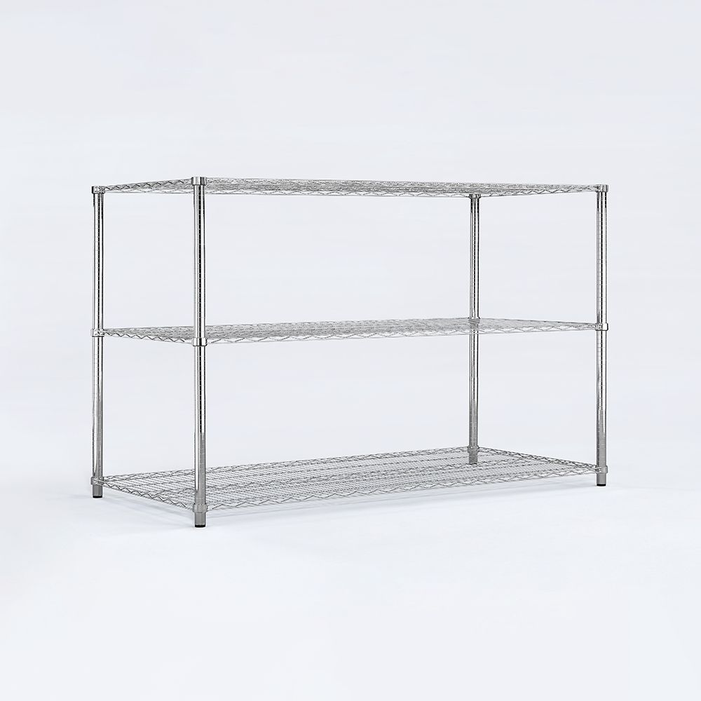 AAA 超重型三層電鍍波浪架 150x45x120cm - 鉻色
