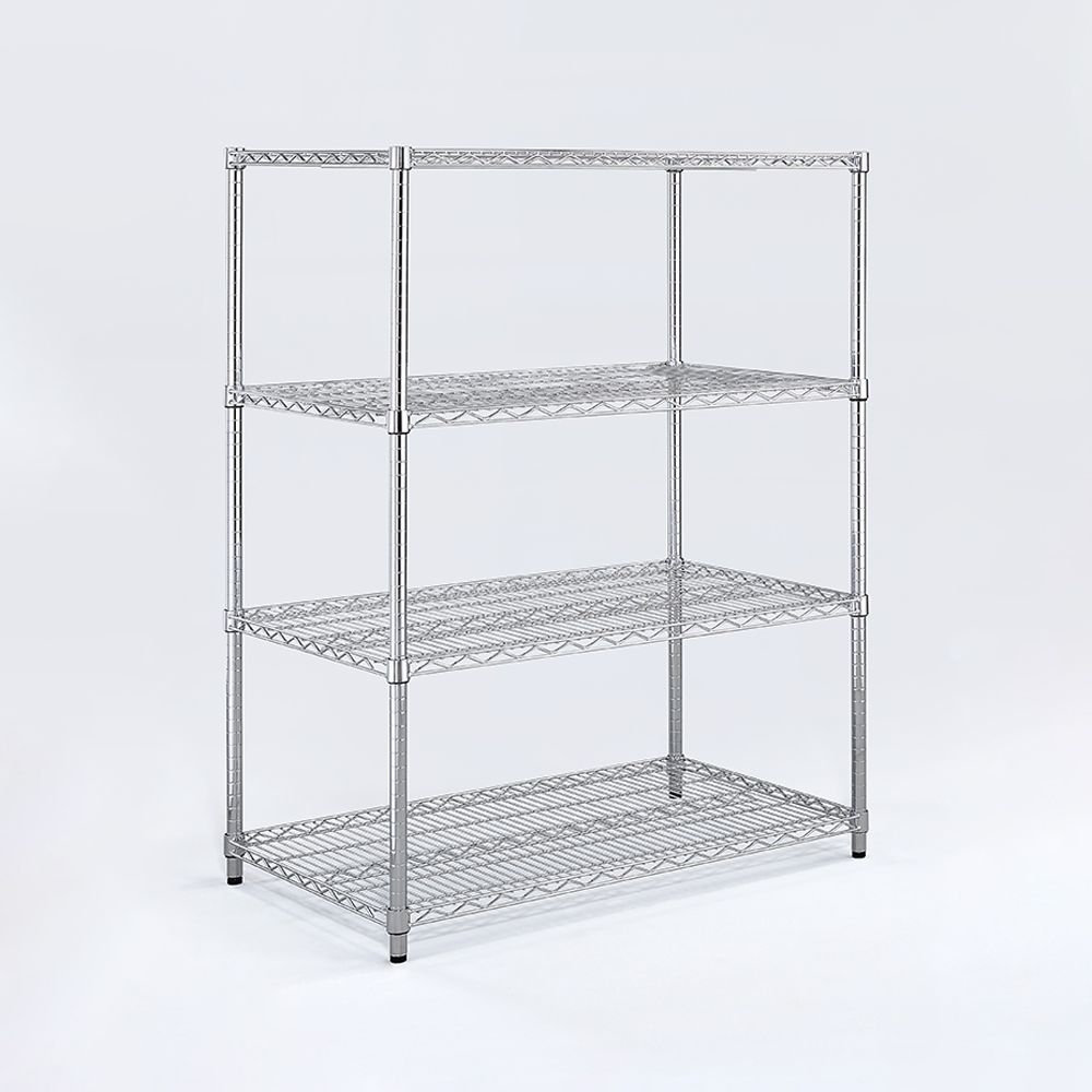 AAA 超重型四層電鍍波浪架 150x45x150cm - 鉻色