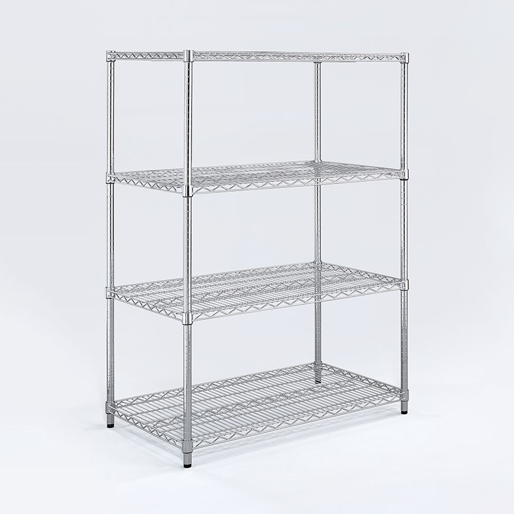 AAA 超重型四層電鍍波浪架 150x45x180cm - 鉻色