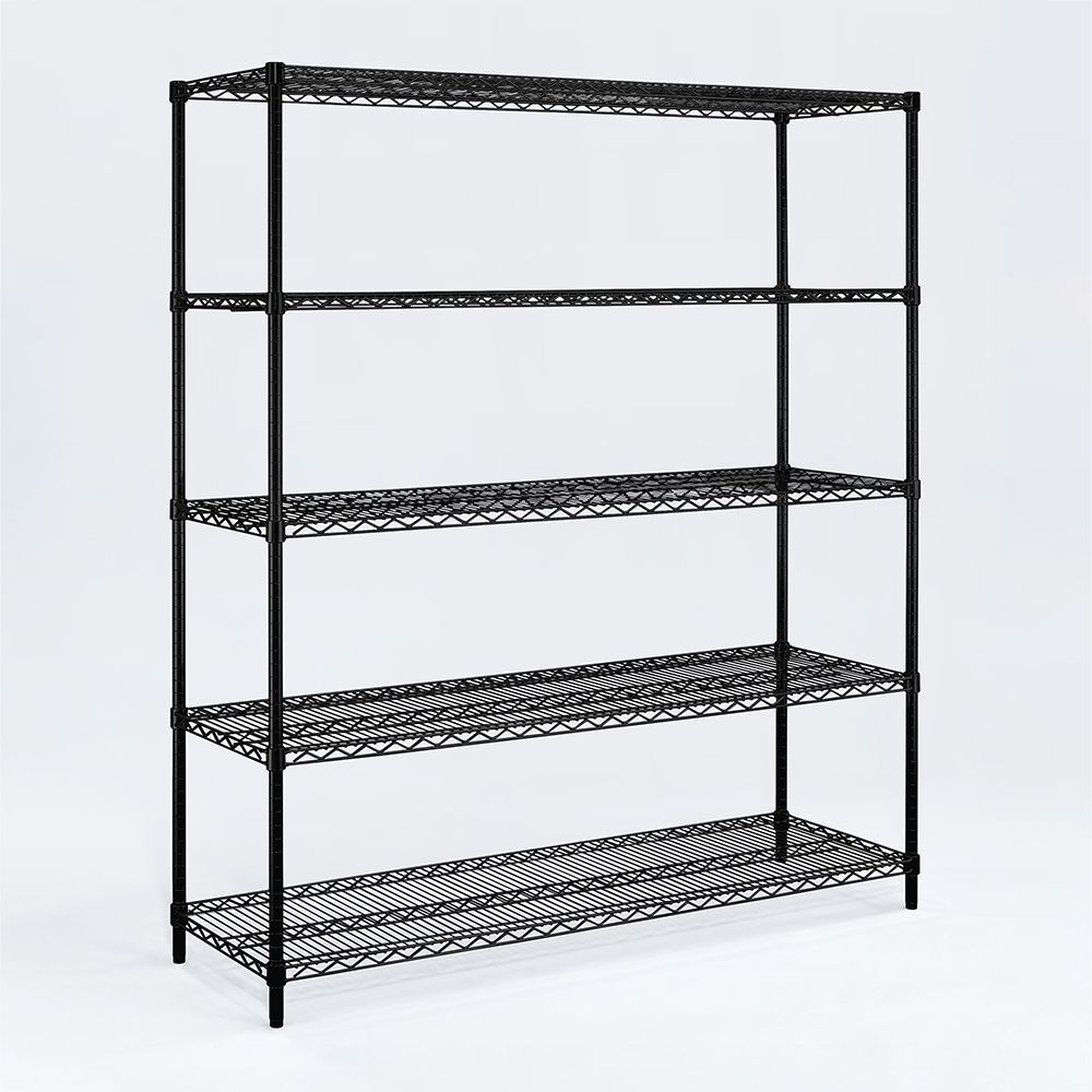 【福利品】AAA 超重型五層烤漆波浪架 150x45x180cm - 尊爵黑