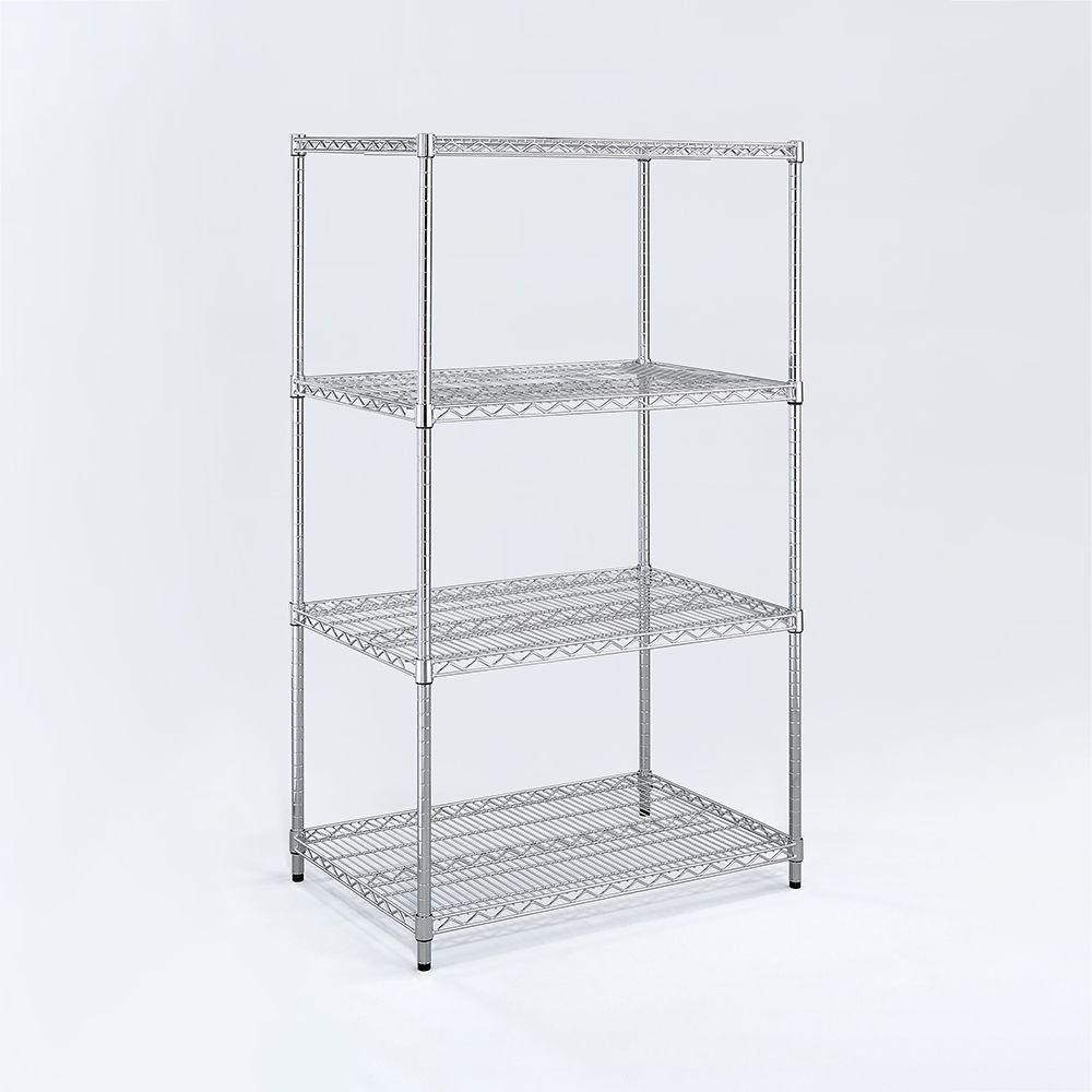 AAA 超重型四層電鍍波浪架 90x60x150cm - 鉻色