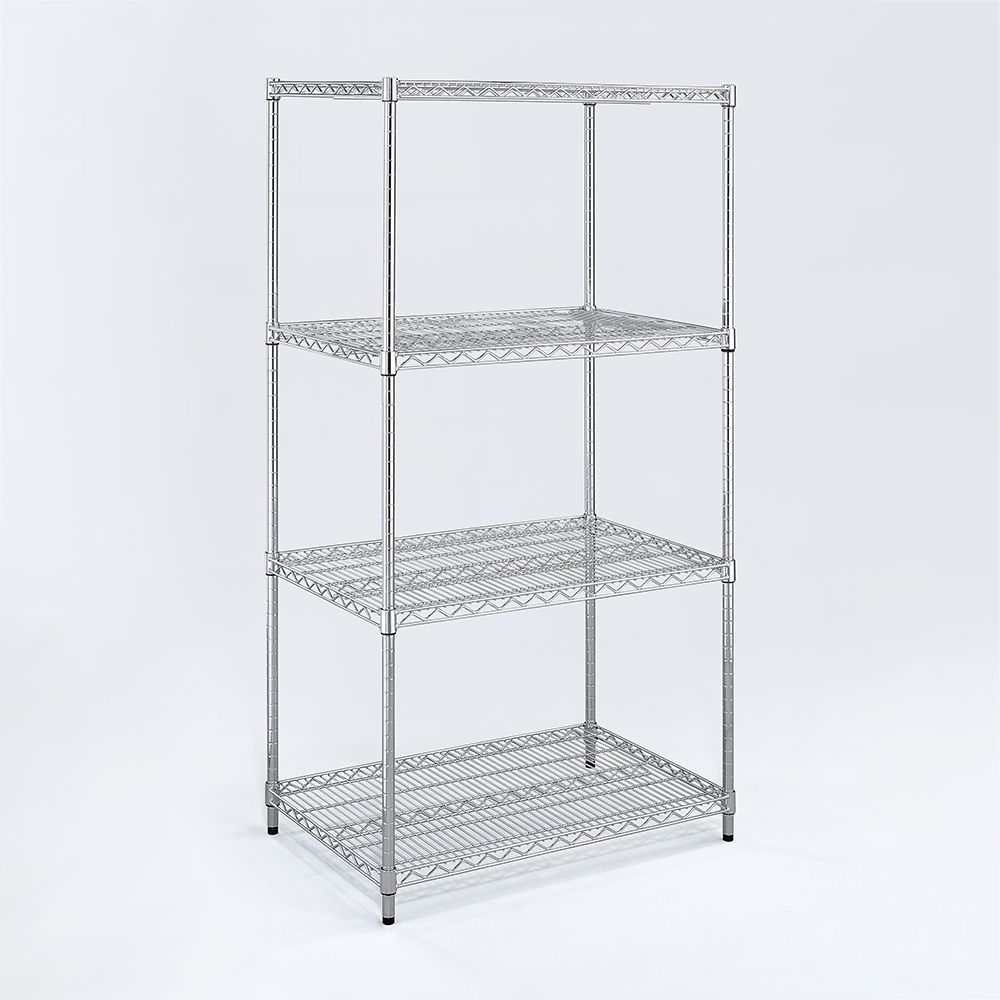 AAA 超重型四層電鍍波浪架 90x60x180cm - 鉻色