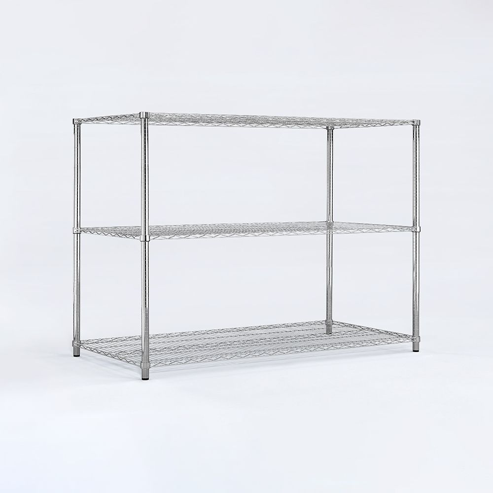 AAA 超重型三層電鍍波浪架 120x60x90cm - 鉻色