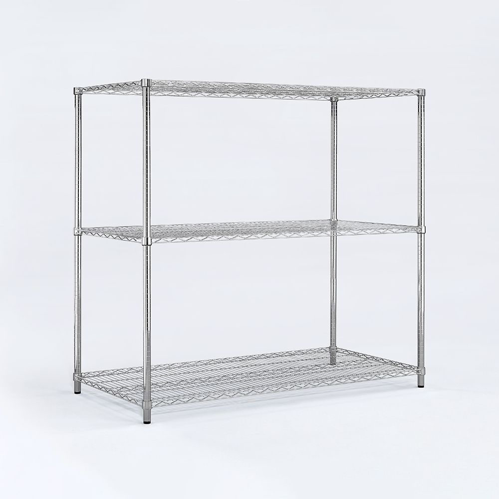 AAA 超重型三層電鍍波浪架 120x60x120cm - 鉻色