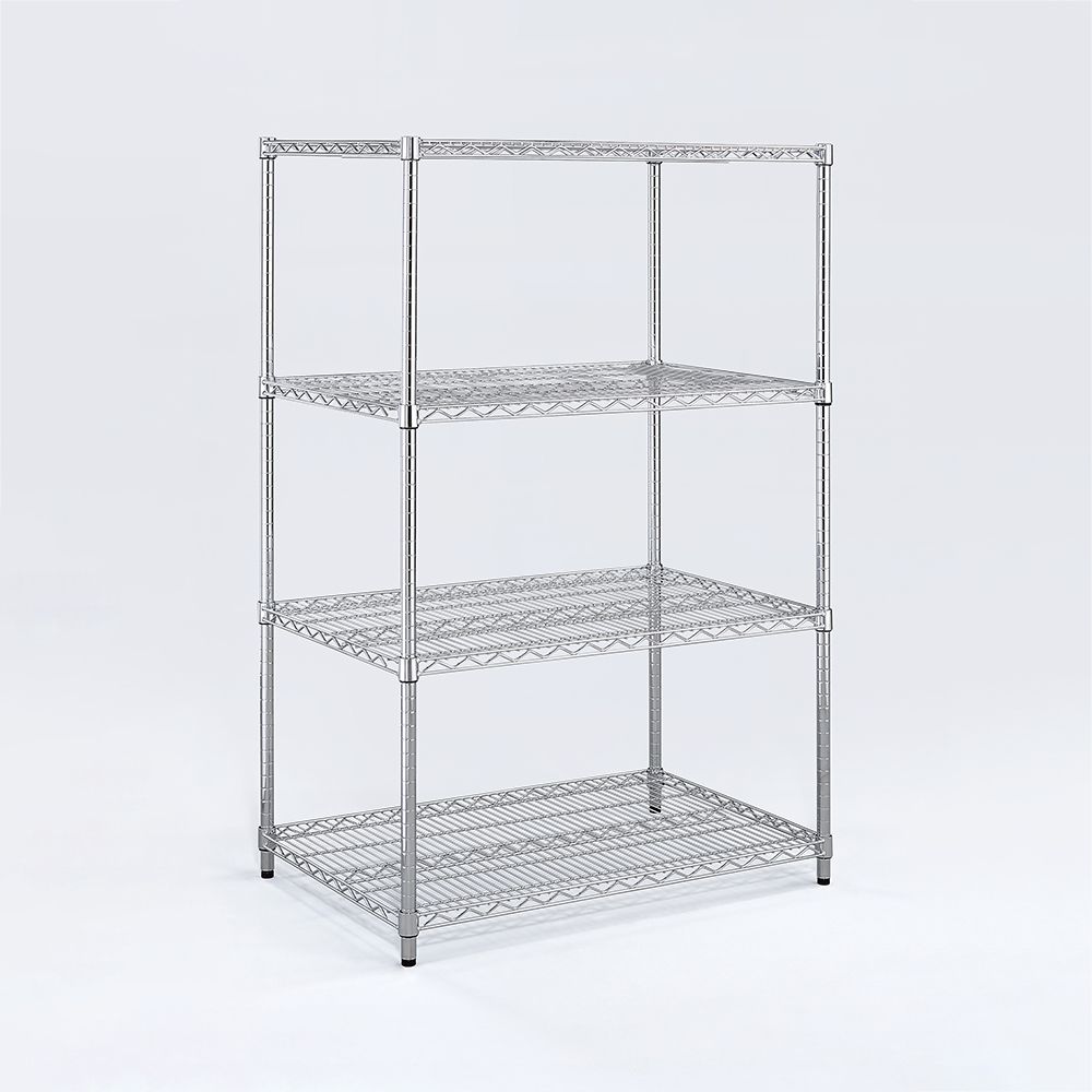 AAA 超重型四層電鍍波浪架 120x60x150cm - 鉻色