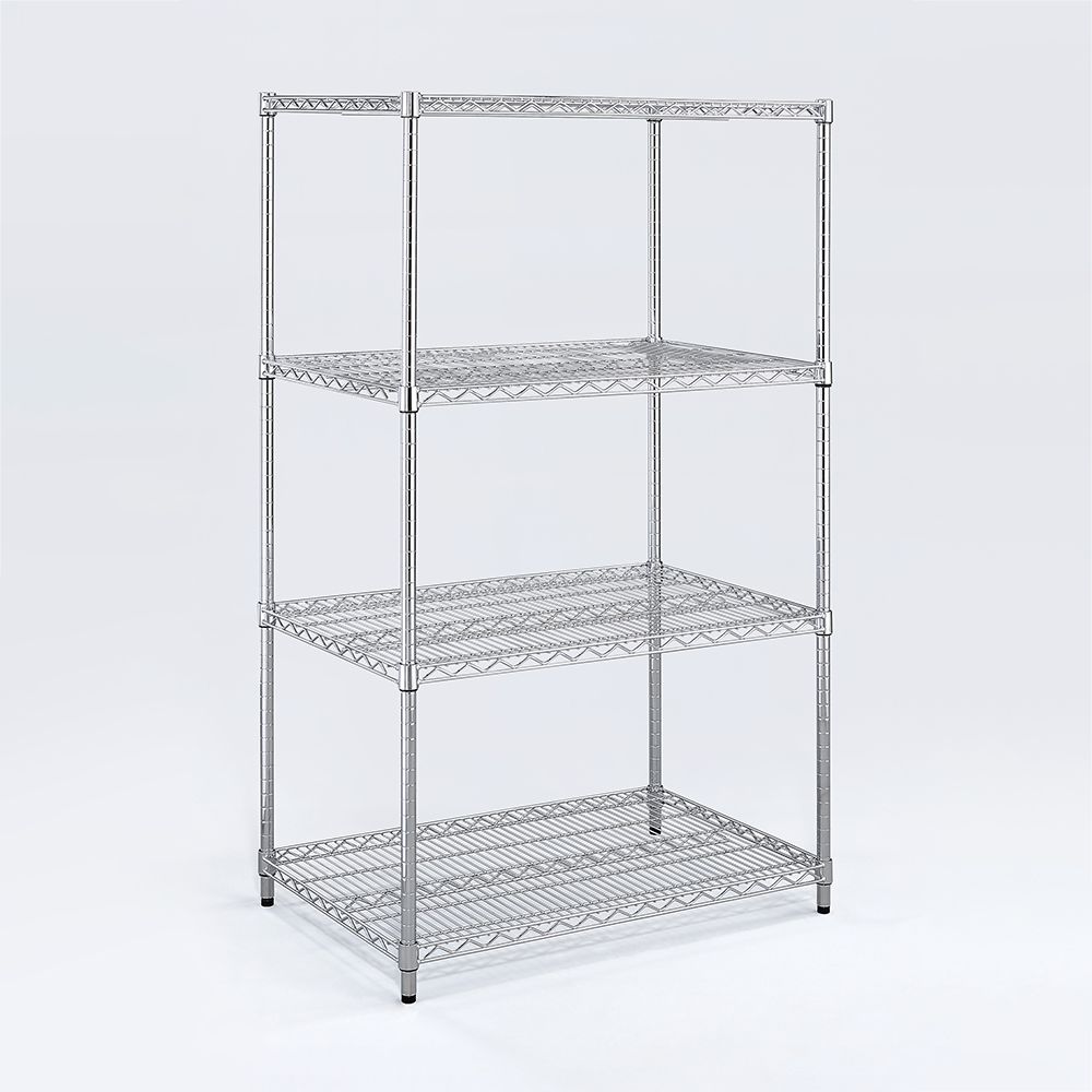 AAA 超重型四層電鍍波浪架 120x60x180cm - 鉻色
