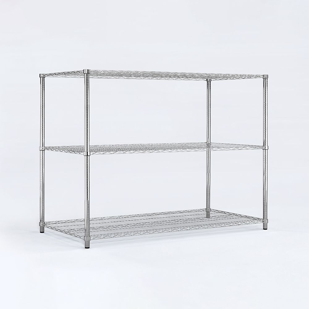 AAA 超重型三層電鍍波浪架 150x60x120cm - 鉻色