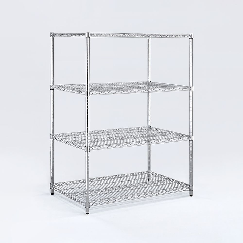 AAA 超重型四層電鍍波浪架 150x60x150cm - 鉻色