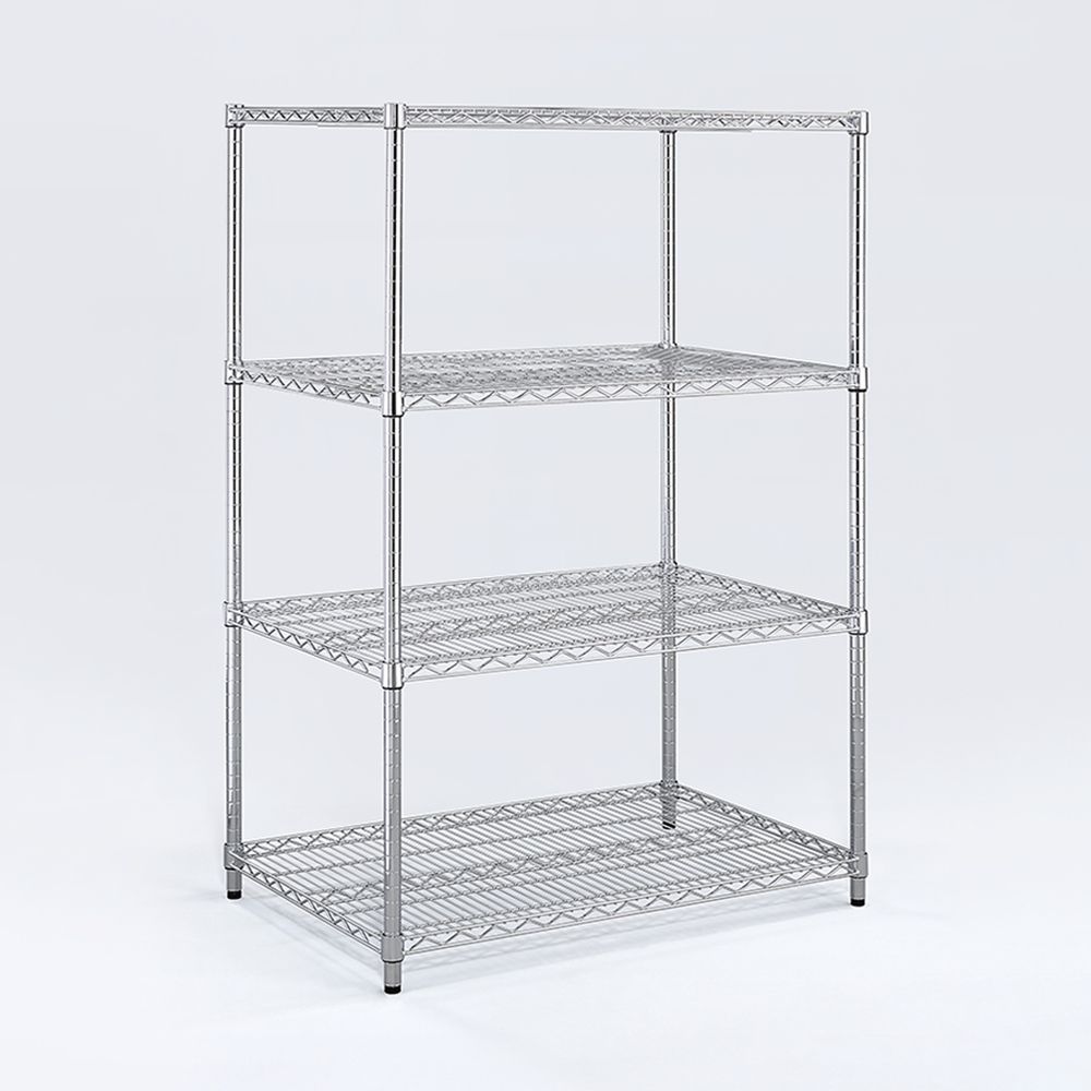 AAA 超重型四層電鍍波浪架 150x60x180cm - 鉻色