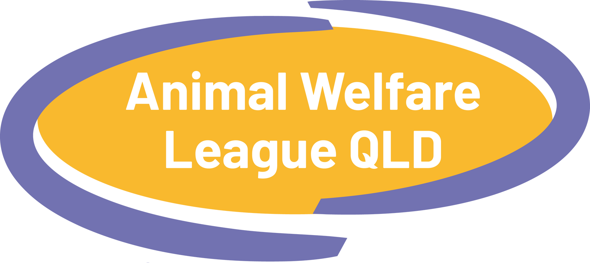 Logo for Animal Welfare League QLD: gold oval with blue border, white text.