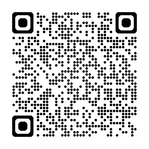 QR code with black squares and dots.