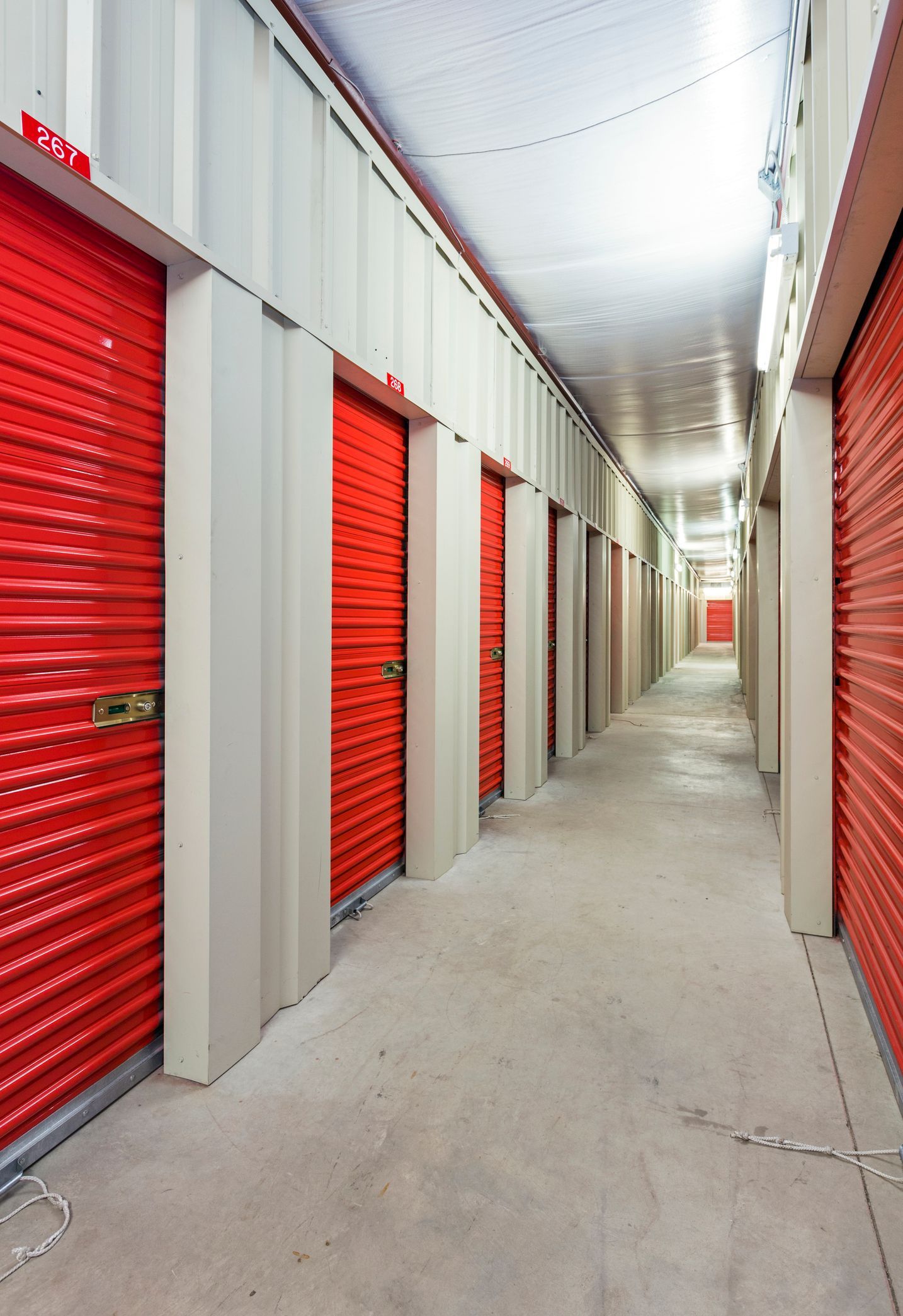 Greison Storage Mart in Sharpsburg, GA, offers secure, clean, and accessible storage units with red 