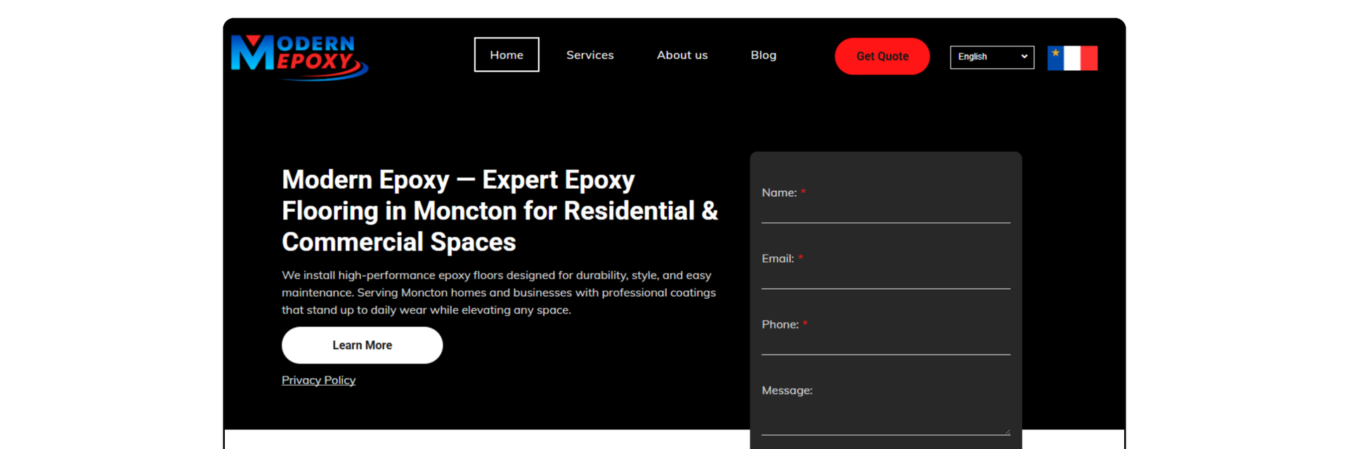 Modern Epoxy Website