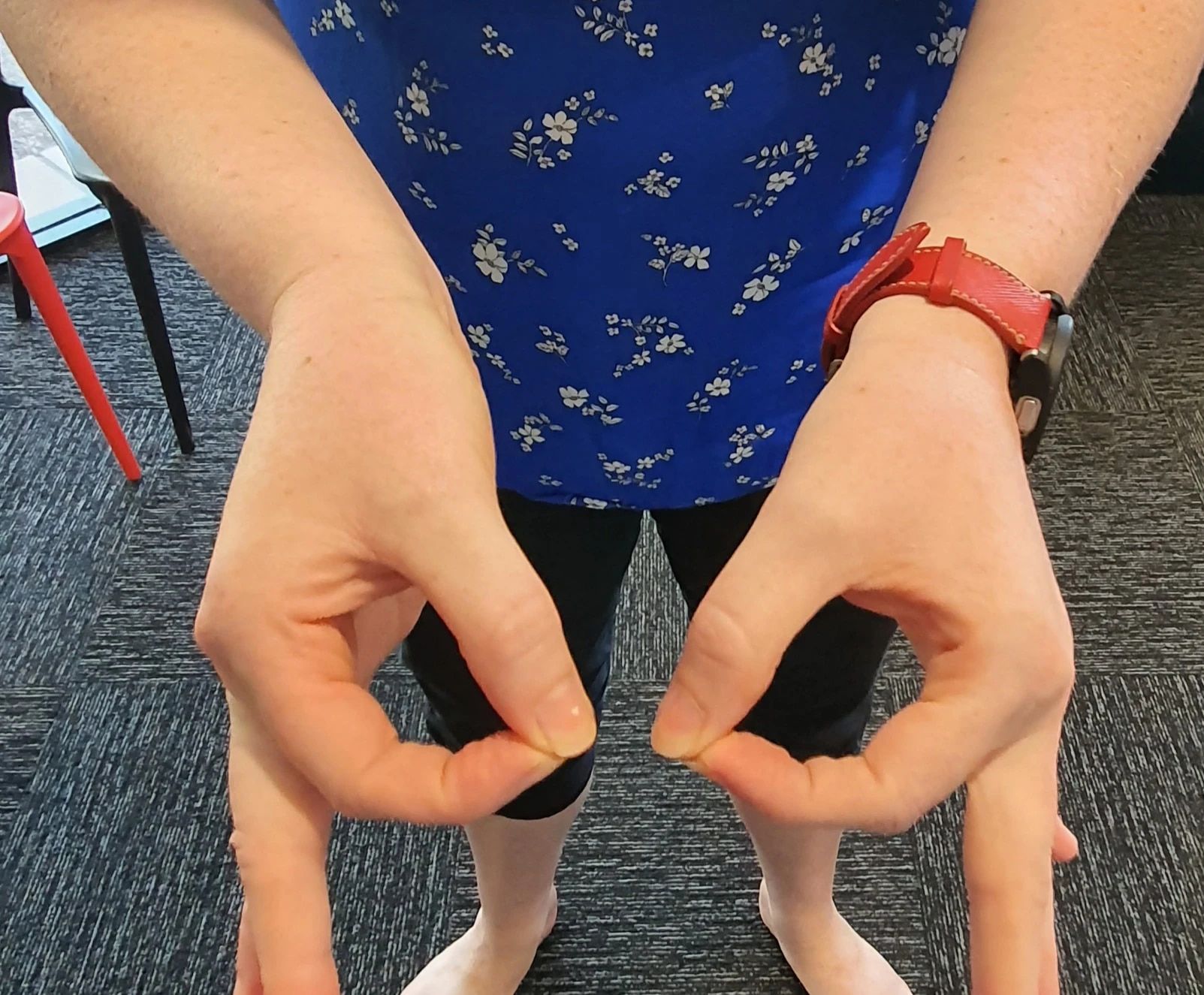 A Person is Demonstrating a Finger Exercise — Anderson Family Chiropractic Health Centre in Mount Pleasant, QLD