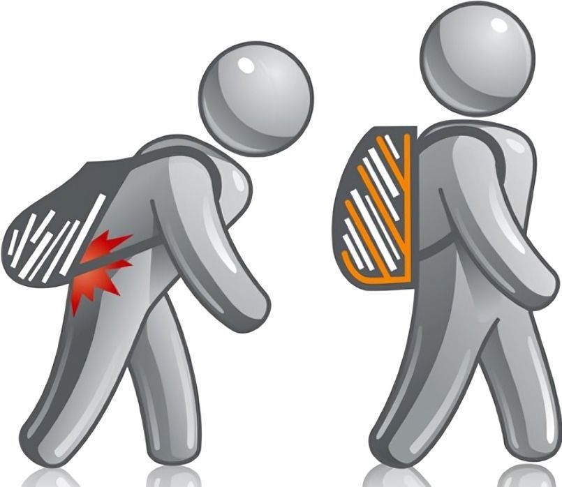 A Cartoon Person With a Backpack on Their Back — Anderson Family Chiropractic Health Centre in Mount Pleasant, QLD