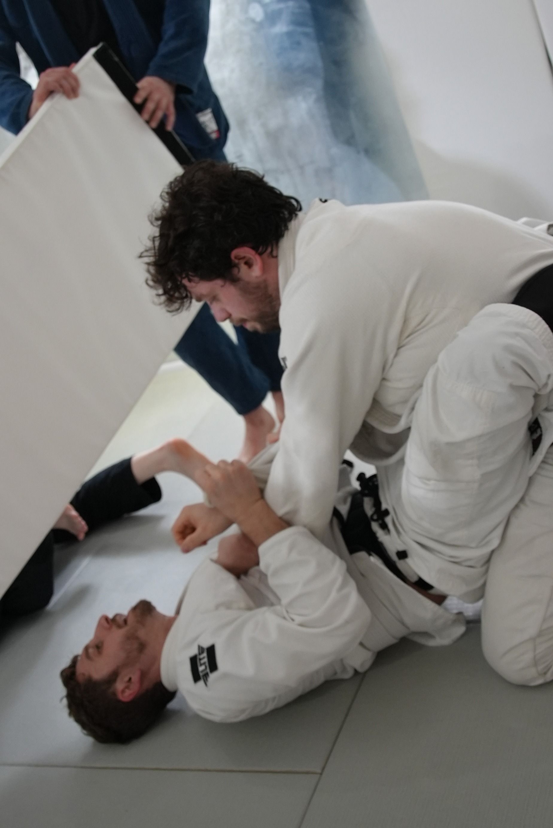 Adults training Brazilian Jiu-Jitsu at Range Brazilian Jiu-Jitsu NYC in New York, NY to reduce stress and build resilience.