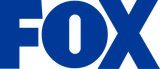 A blue fox logo on a white background