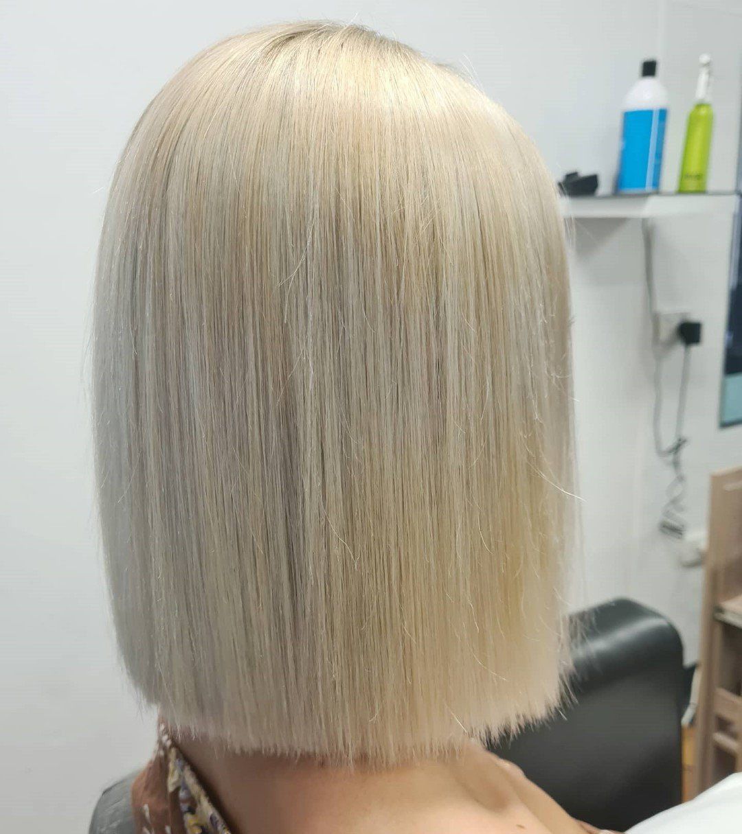 Close-up of bleached hair .
