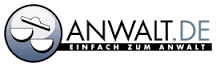 Ein Logo für eine Website namens anwalt.de