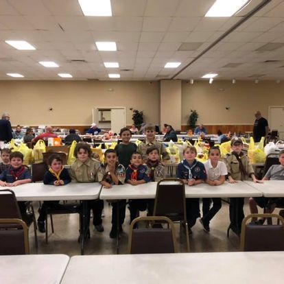 table with bags on it