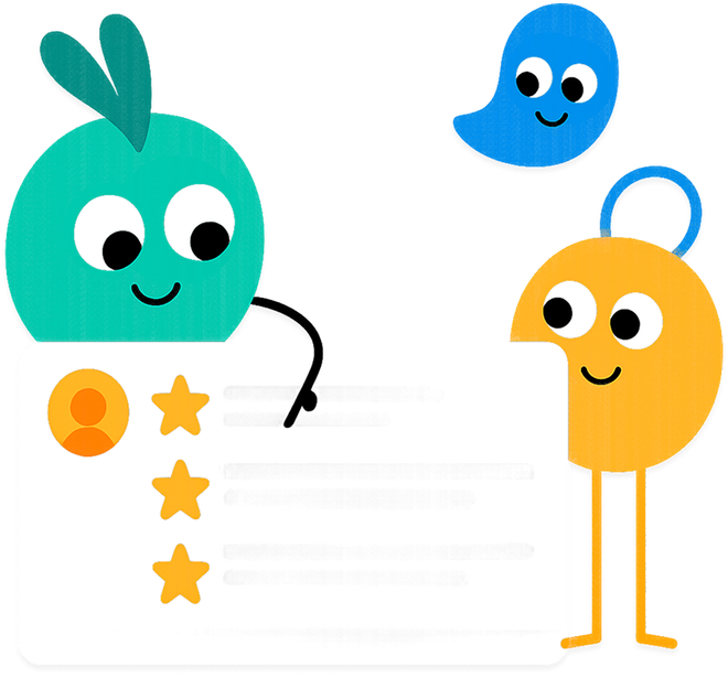 A group of cartoon characters are standing next to each other.