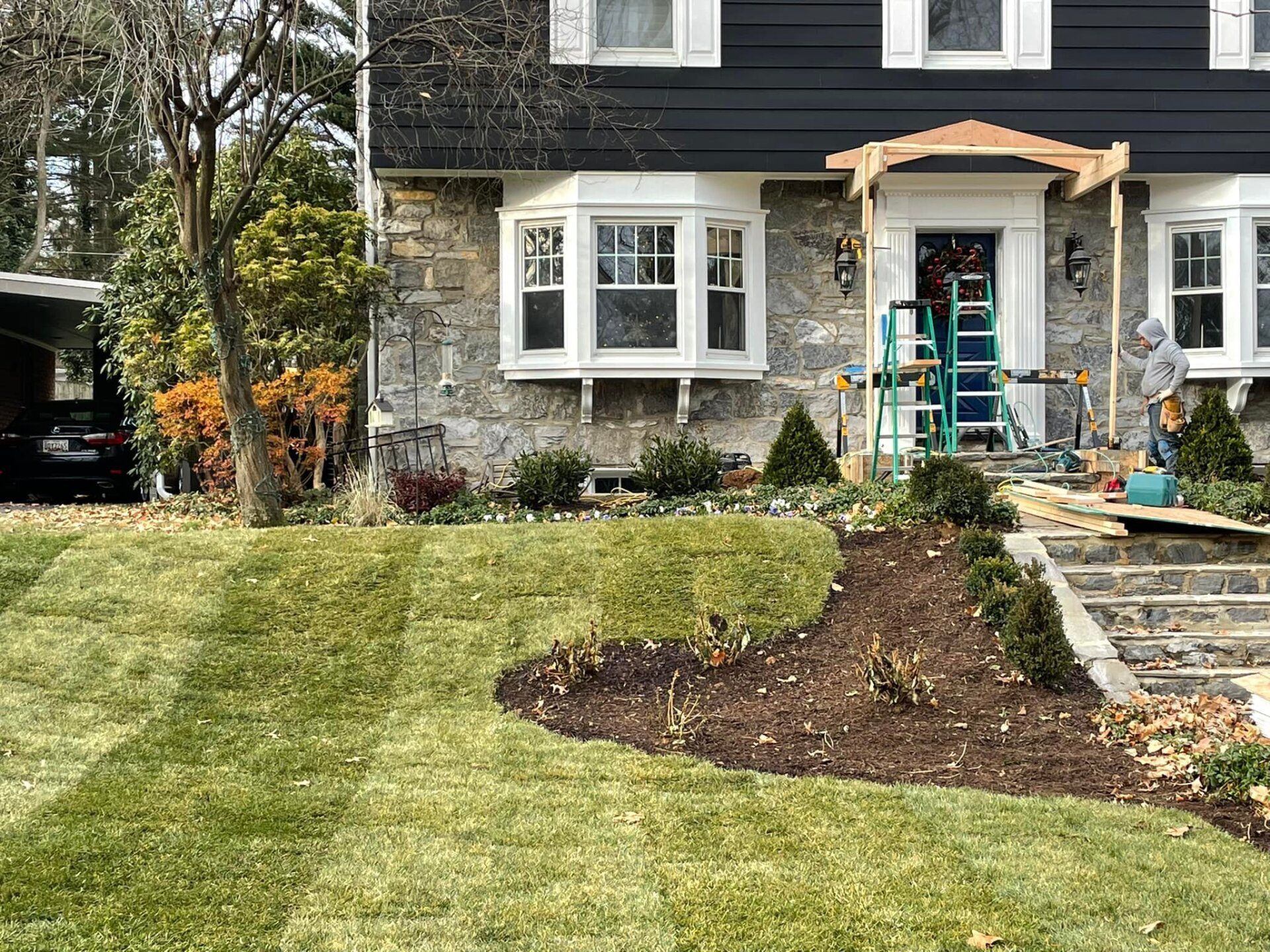 New Lawn Renovation In Front Of House — Hagerstown, MD — Potomac Grounds Care