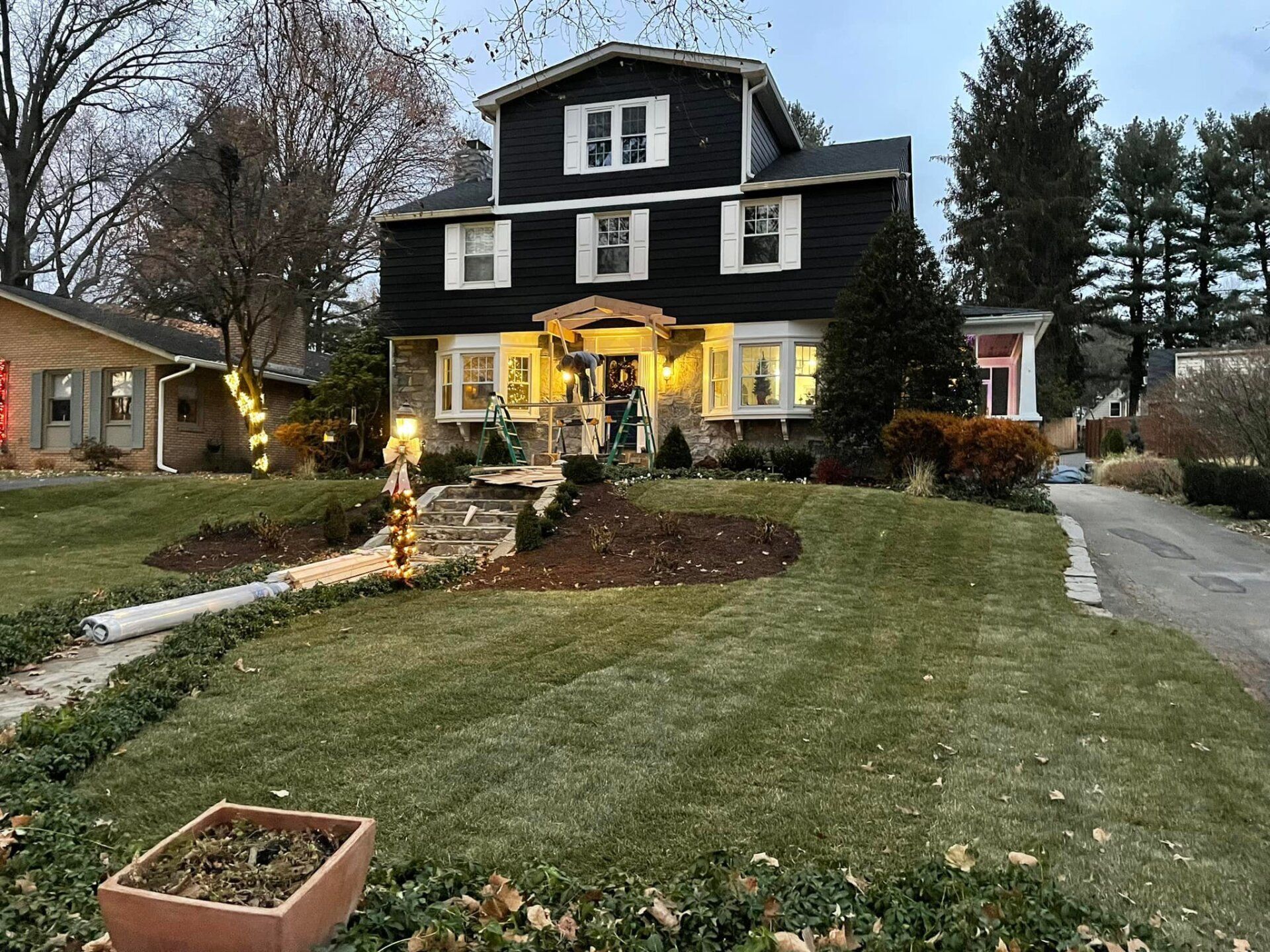 Lawn Mowing Done Front Porch — Hagerstown, MD — Potomac Grounds Care