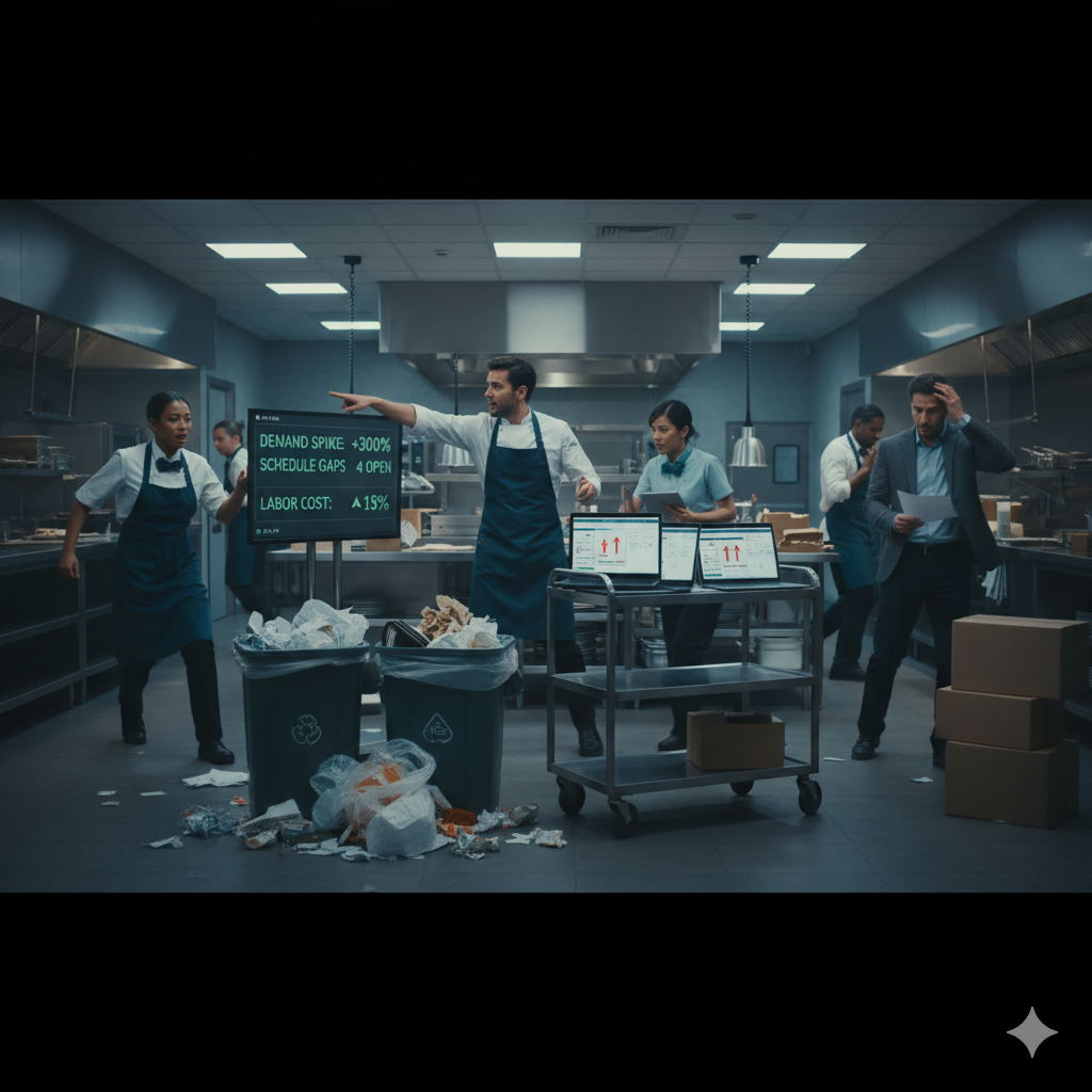 A man and a woman are talking in a conference room.