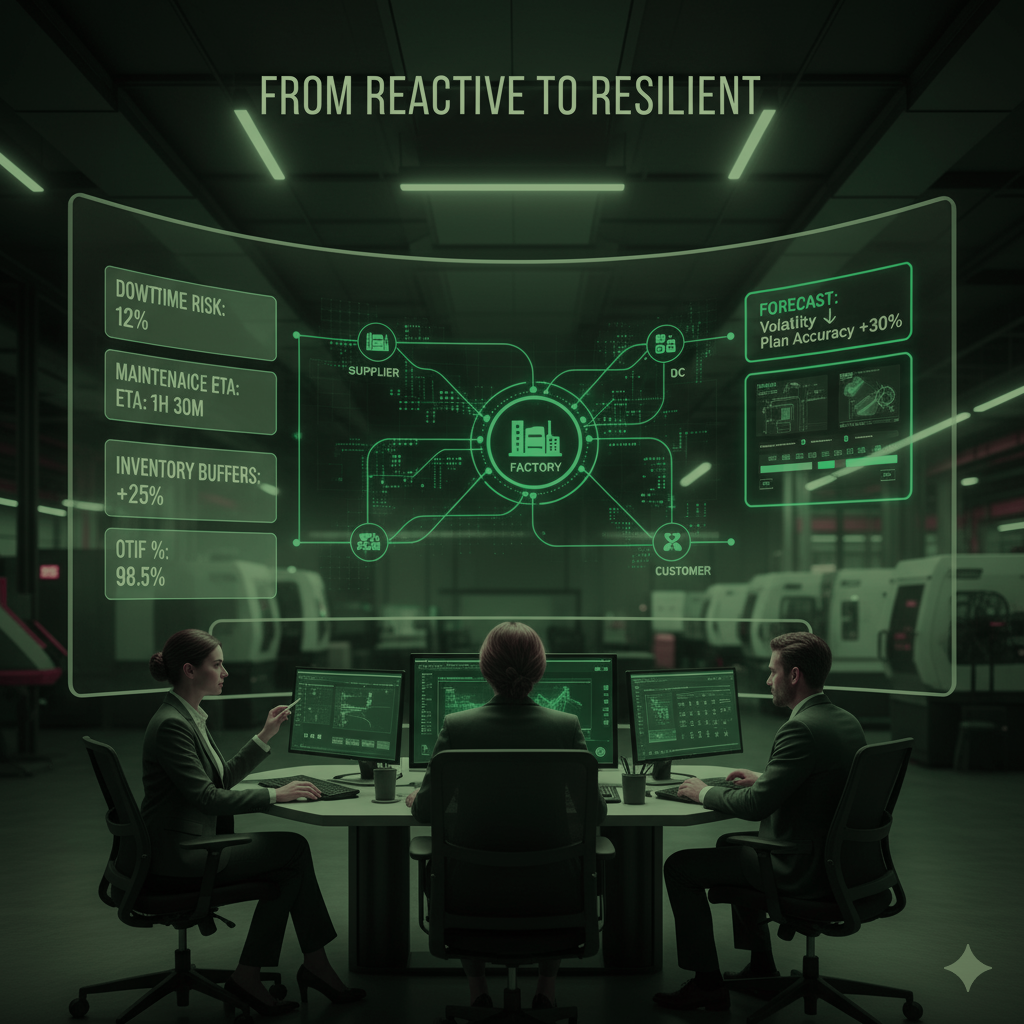 A truck is driving down a highway in a warehouse.