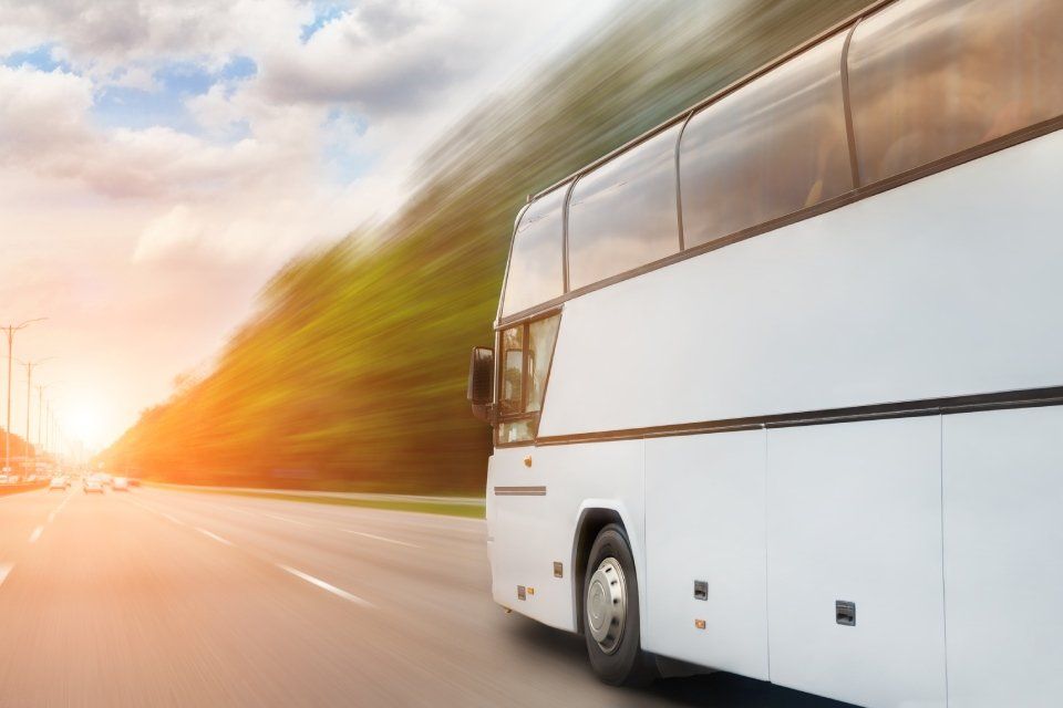 pullman in viaggio durante il servizio navetta