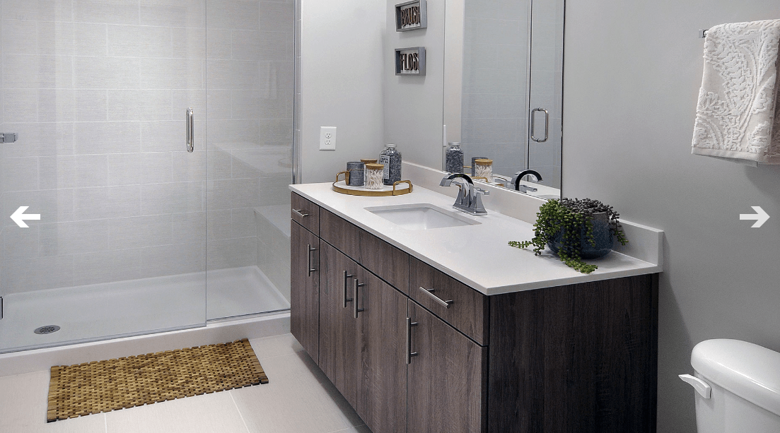 North and Line Apartment Luxury Bathroom with Frameless Shower Enclosures