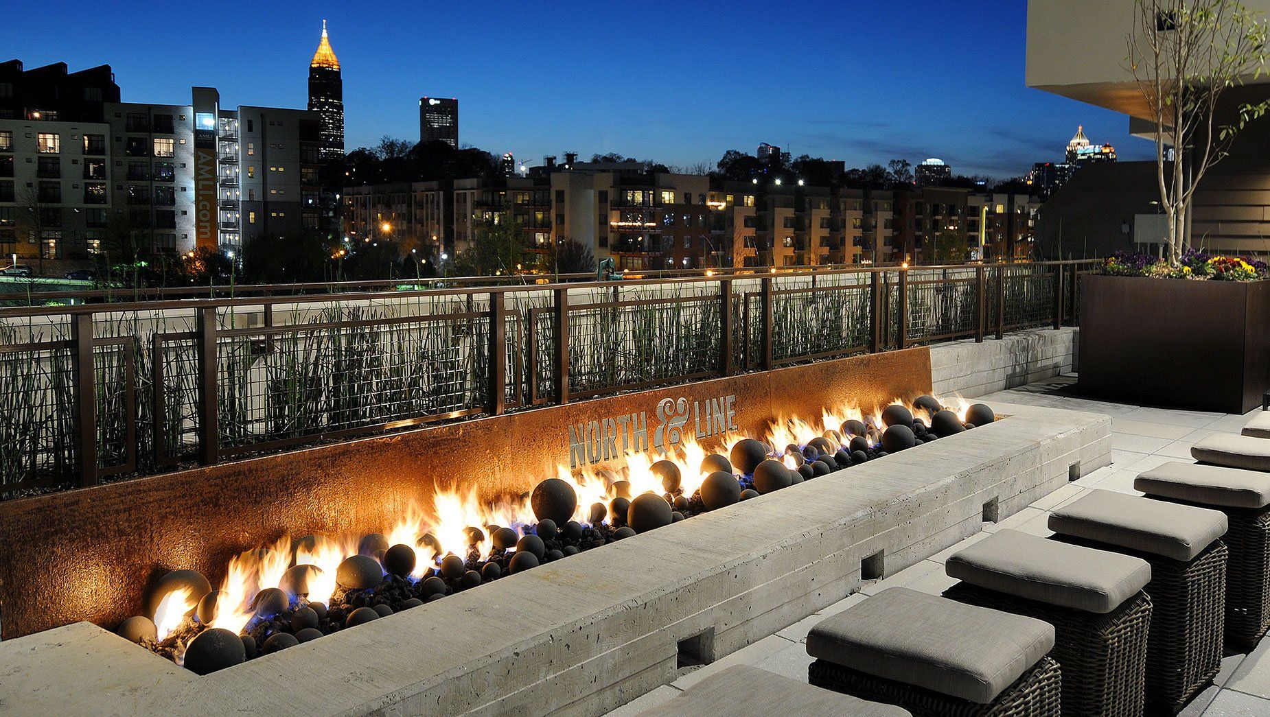 Fire Pit with Atlanta City View at North and Line