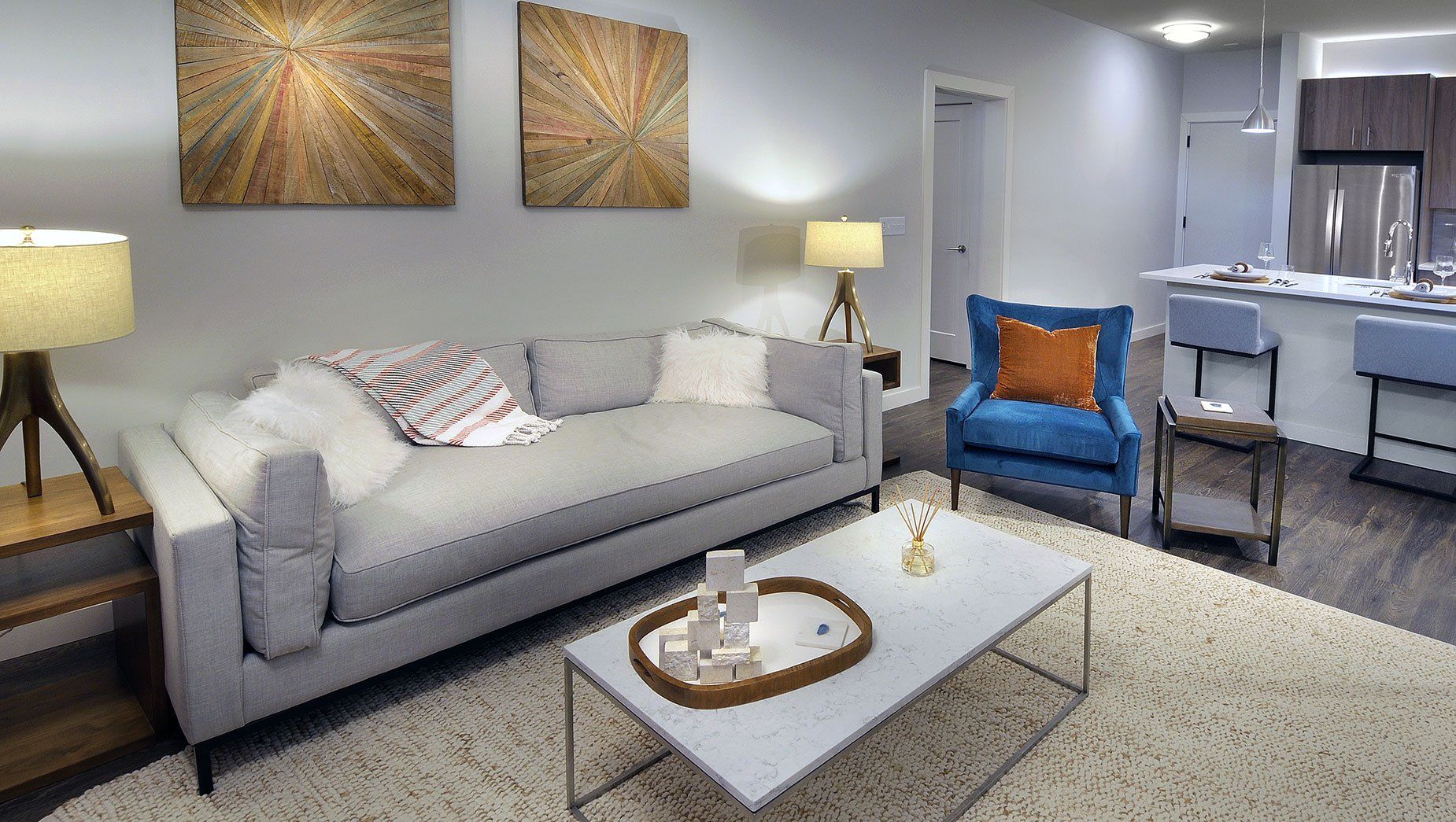 Furnished Living Room at North and Line