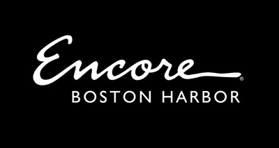 Encore Boston Harbor logo in white on a black background.