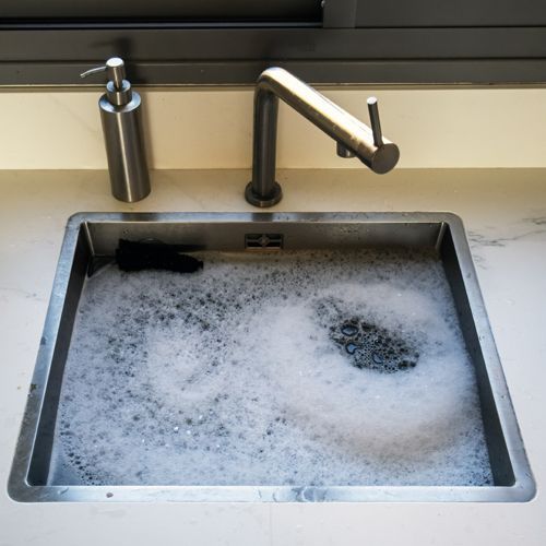 A Sink With a Clogged Drain