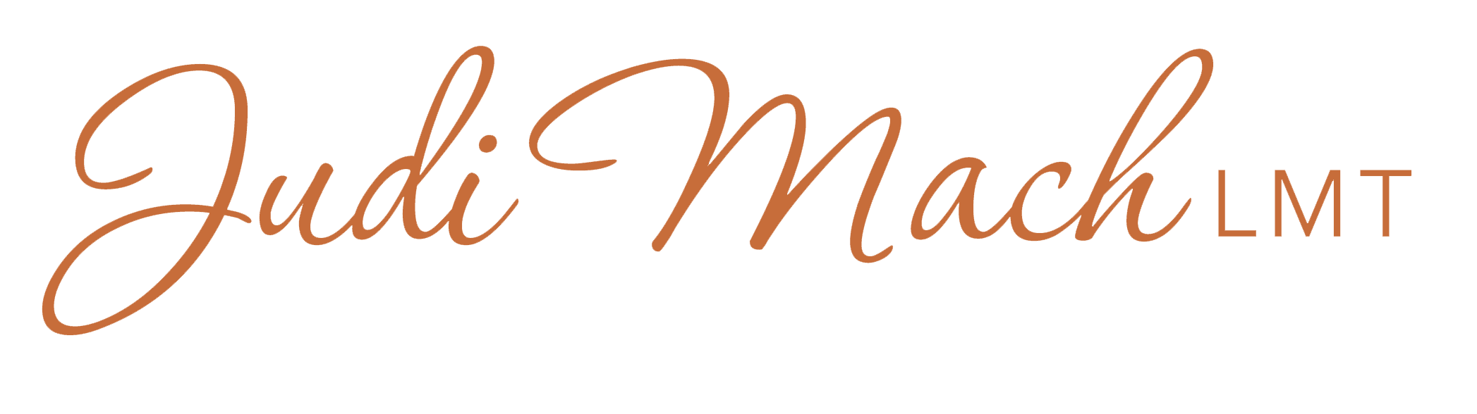 A handwritten logo for judi mach lmt on a white background.