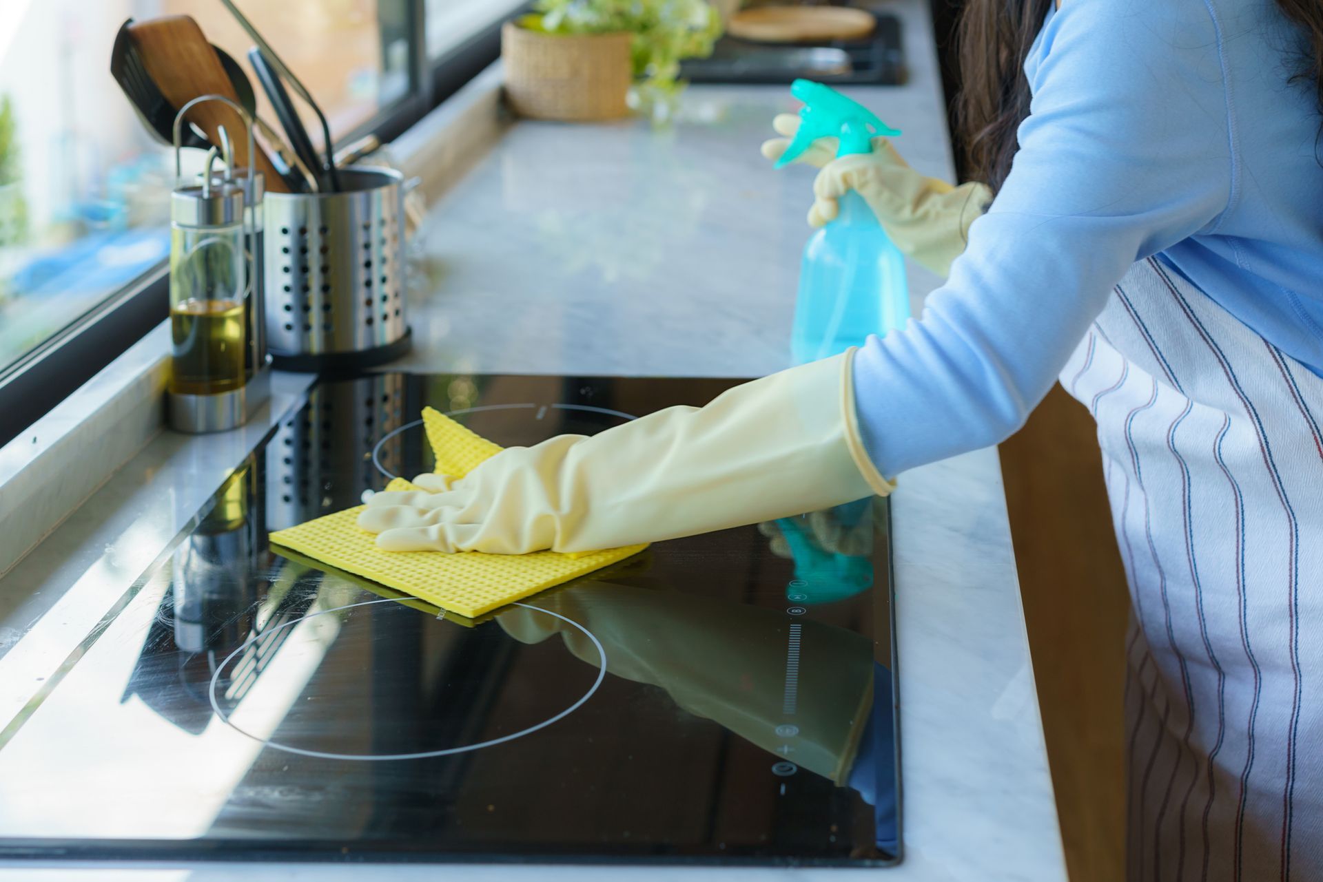 Man Wiping Floor — Winston Salem, NC — Brumfield Cleaning Company