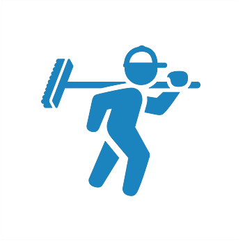 Cleaner Carrying Broom Icon — Winston Salem, NC — Brumfield Cleaning Company