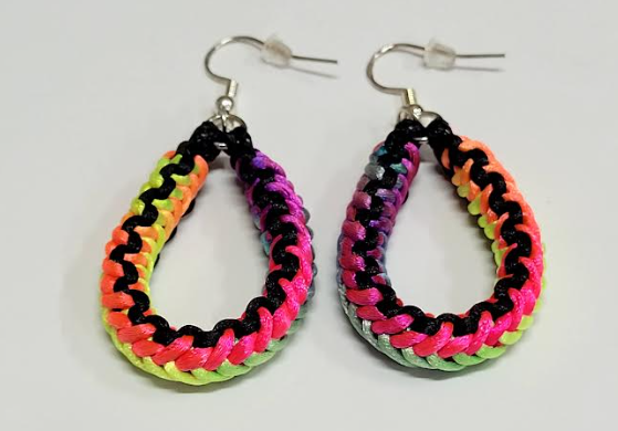 Multi-Color Macrame Earrings with Hypoallergenic 925 Silver Earring Hooks