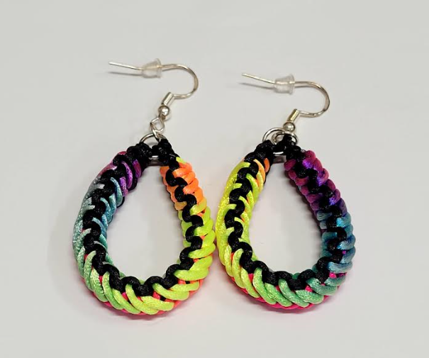 Multi-Color Macrame Earrings with Hypoallergenic 925 Silver Earring Hooks