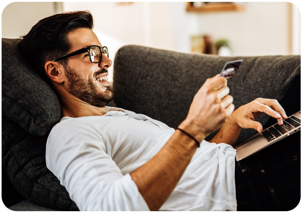 Customer making secure online payment